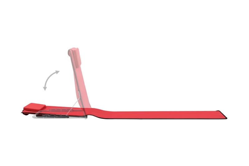 Hopfällbara strandmattor 2 st stål och tyg röd - Röd - Solstol