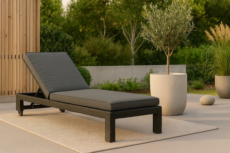 London Solsäng Svart - Venture Home - Utemöbler - Utestolar & fåtöljer - Solsängar & solvagnar