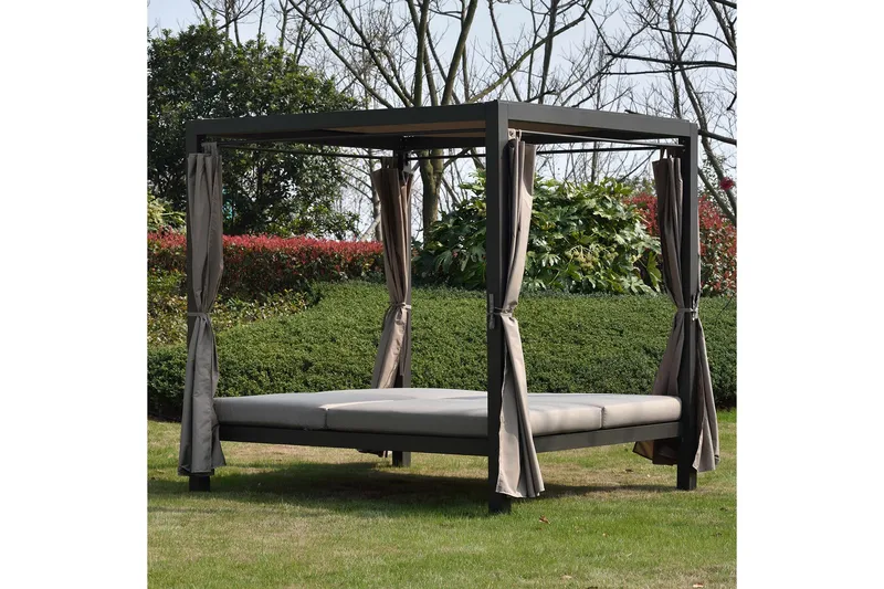 Morocco Solsäng - Mörkbrun/Beige - Utemöbler - Utestolar & fåtöljer - Solsängar & solvagnar