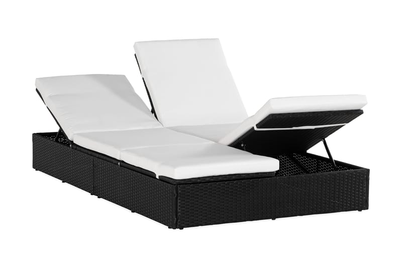 Ochovi Dubbel Solsäng Justerbar - Svart/Vit - Utemöbler - Utestolar & fåtöljer - Solsängar & solvagnar