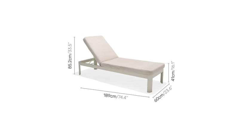 PORTALS Solsäng med Dyna 189 cm Vit/Teak - Utemöbler - Utestolar & fåtöljer - Solsängar & solvagnar