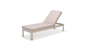 Portals Solsäng med Dyna 189 cm - Vit/Trä - Utemöbler - Utestolar & fåtöljer - Solsängar & solvagnar