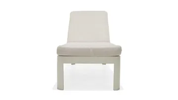 Portals Solsäng med Dyna 189 cm - Vit/Trä - Utemöbler - Utestolar & fåtöljer - Solsängar & solvagnar