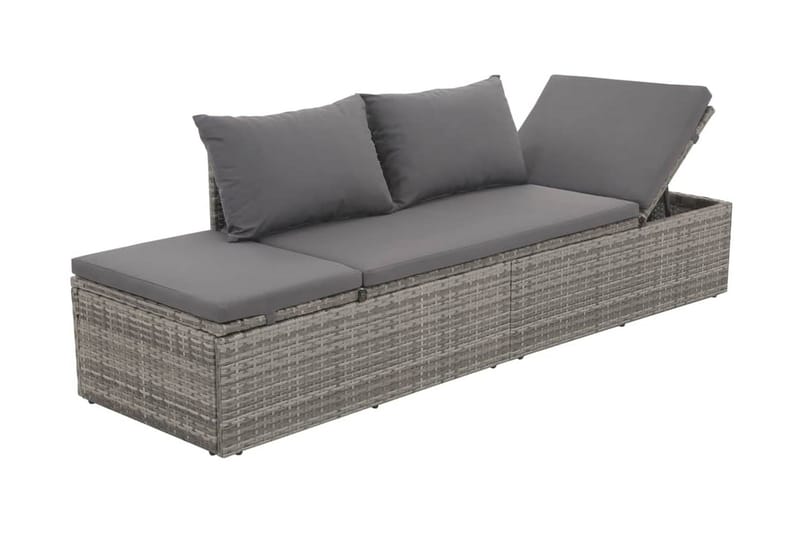 Solsäng 195x60 cm konstrotting grå - Grå - Utemöbler - Utestolar & fåtöljer - Solsängar & solvagnar