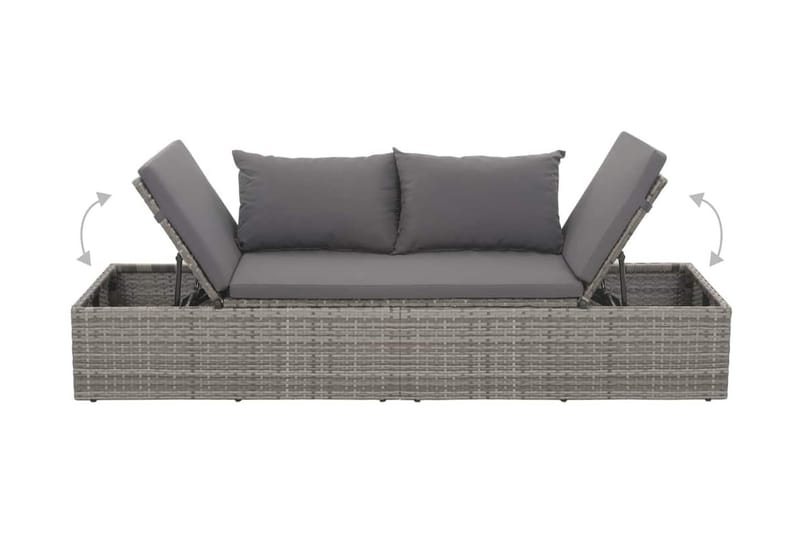 Solsäng 195x60 cm konstrotting grå - Grå - Utemöbler - Utestolar & fåtöljer - Solsängar & solvagnar