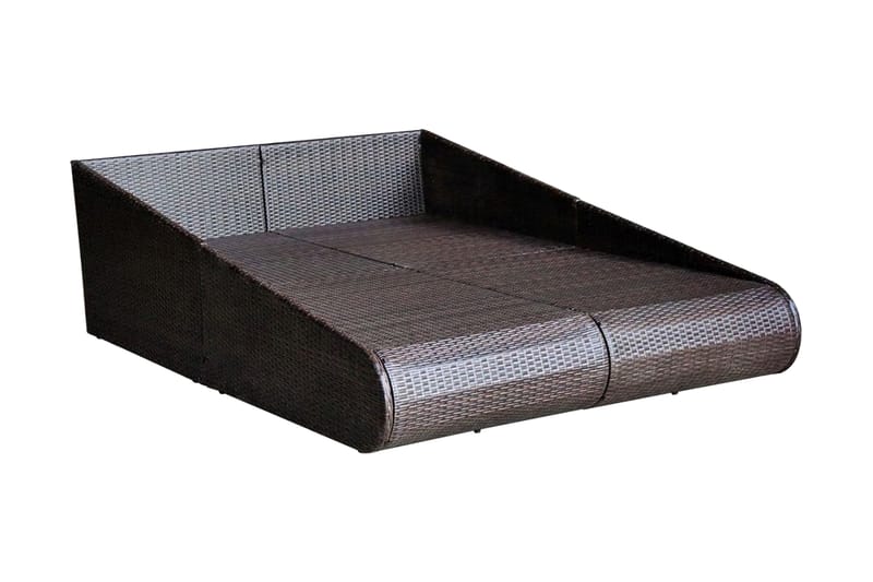 Solsäng 201x139 cm konstrotting brun - Brun - Utemöbler - Utestolar & fåtöljer - Solsängar & solvagnar