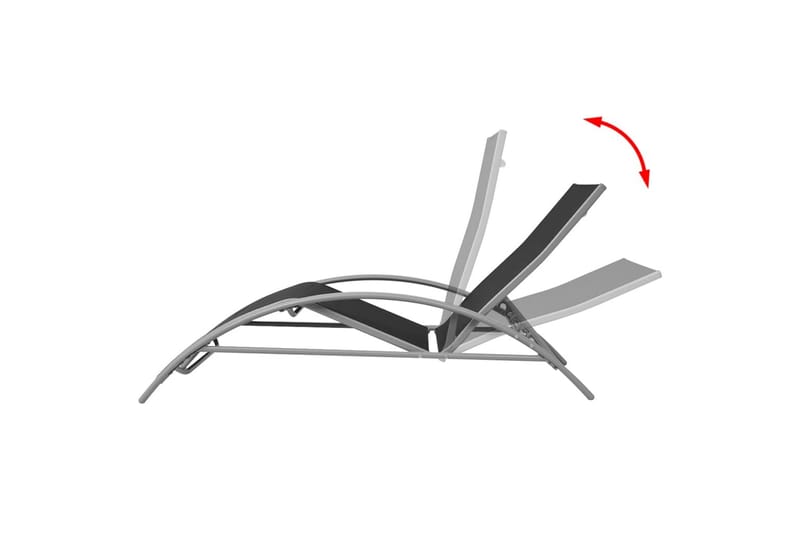Solsäng aluminium svart - Svart - Utemöbler - Utestolar & fåtöljer - Solsängar & solvagnar