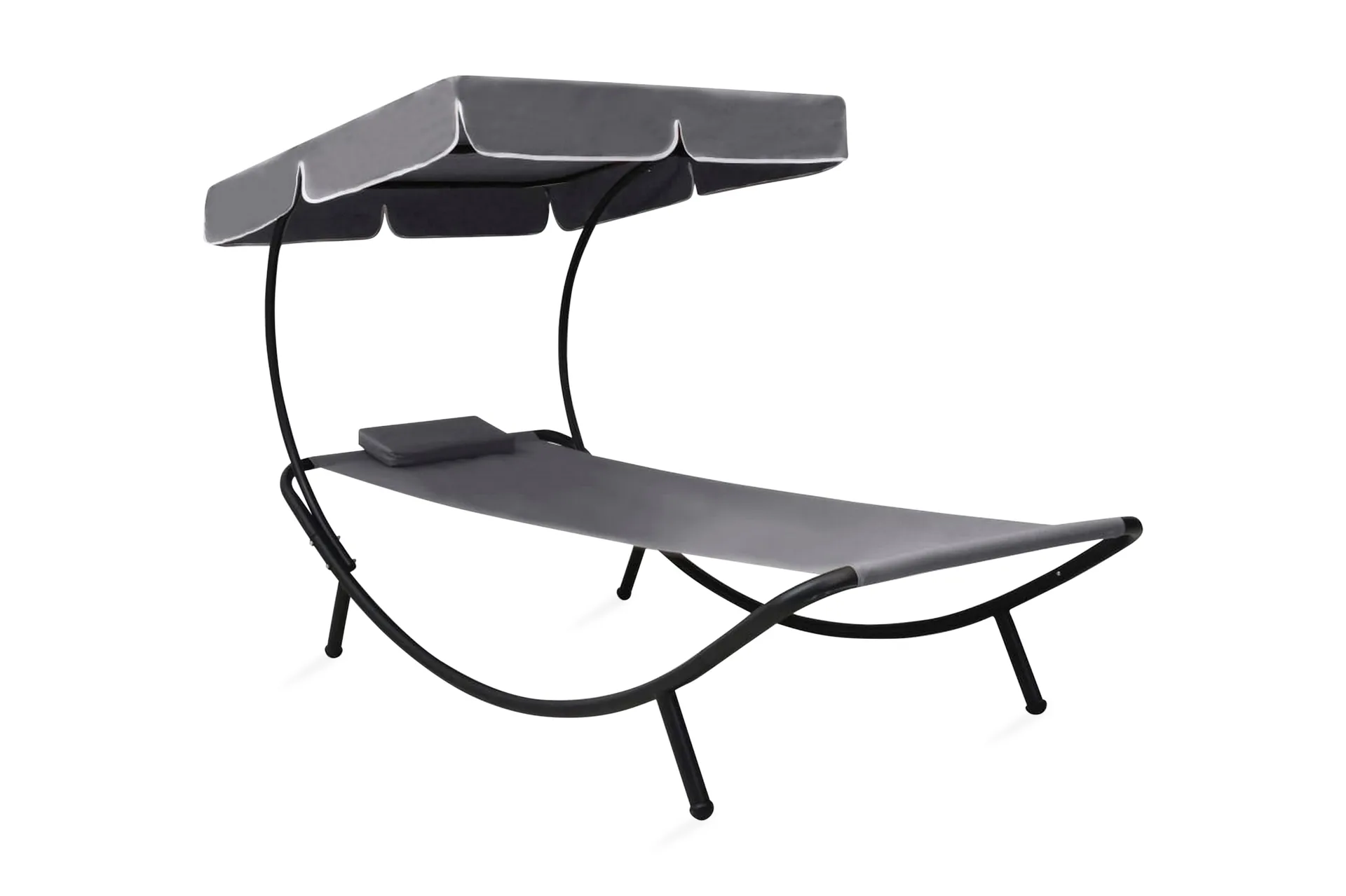 Solsäng dubbel med tak & kudde grå - Grå