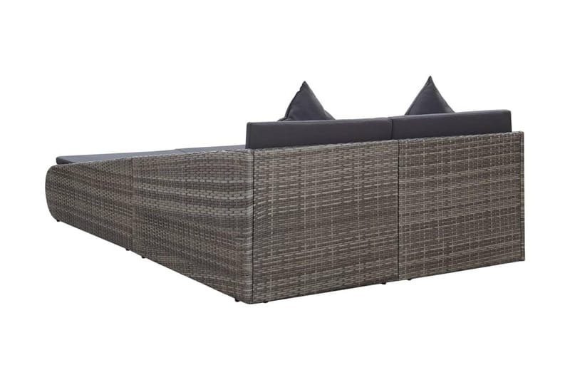 Solsäng grå 200x139 cm konstrotting - Grå - Utemöbler - Utestolar & fåtöljer - Solsängar & solvagnar