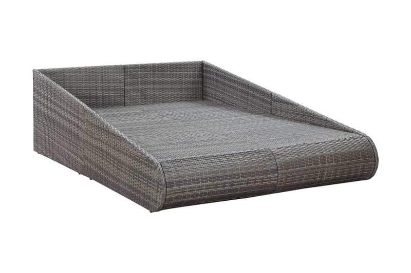 Solsäng grå 200x139 cm konstrotting - Grå - Utemöbler - Utestolar & fåtöljer - Solsängar & solvagnar