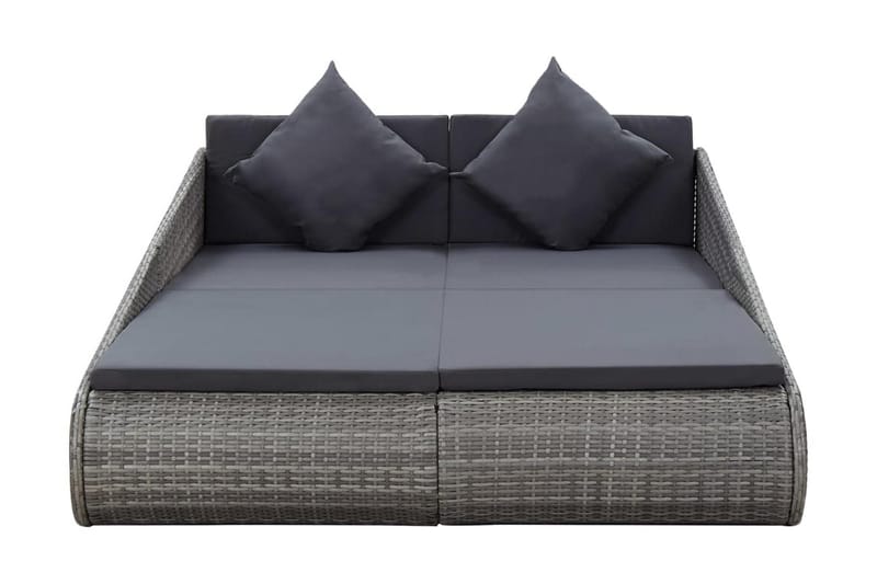 Solsäng grå 200x139 cm konstrotting - Grå - Utemöbler - Utestolar & fåtöljer - Solsängar & solvagnar
