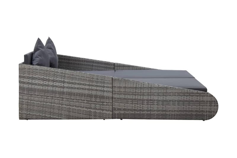 Solsäng grå 200x139 cm konstrotting - Grå - Utemöbler - Utestolar & fåtöljer - Solsängar & solvagnar