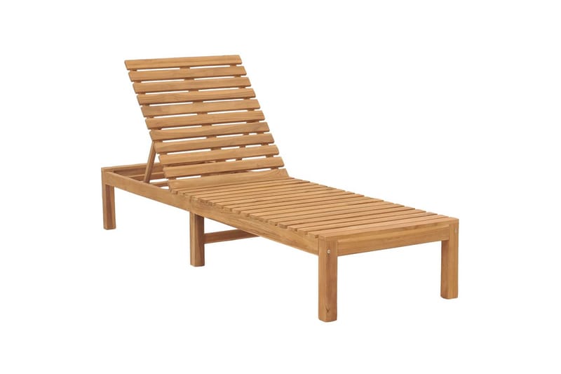 Solsäng massiv teak - Brun - Utemöbler - Utestolar & fåtöljer - Solsängar & solvagnar
