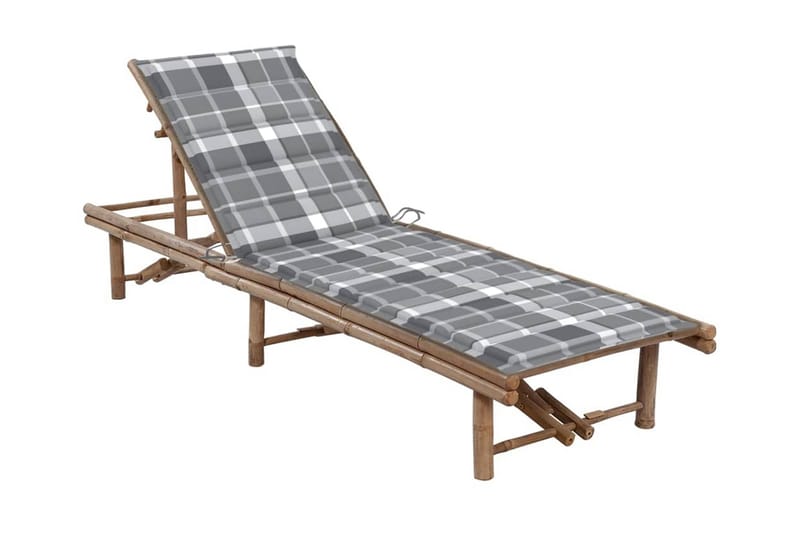 Solsäng med dyna bambu - Grå - Solsängar & solvagnar