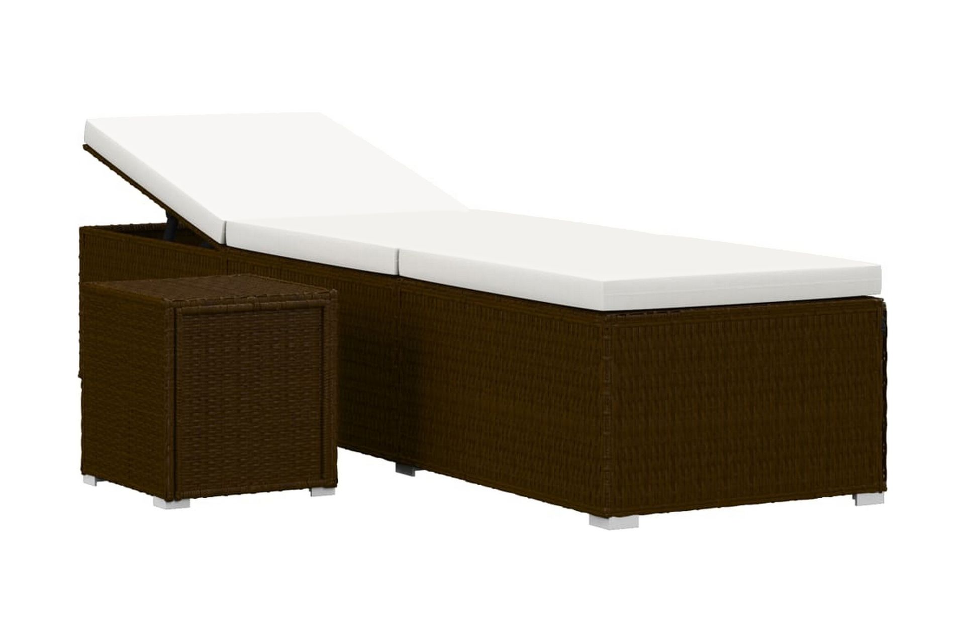 Solsäng med dyna & bord konstrotting brun - Brun