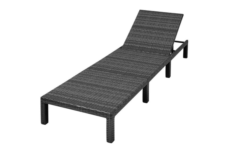 Solsäng med dyna konstrotting svart - Svart - Utemöbler - Utestolar & fåtöljer - Solsängar & solvagnar