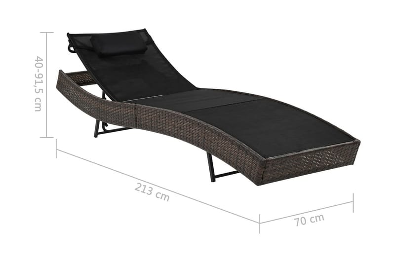 Solsäng med kudde konstrotting brun - Brun - Utemöbler - Utestolar & fåtöljer - Solsängar & solvagnar