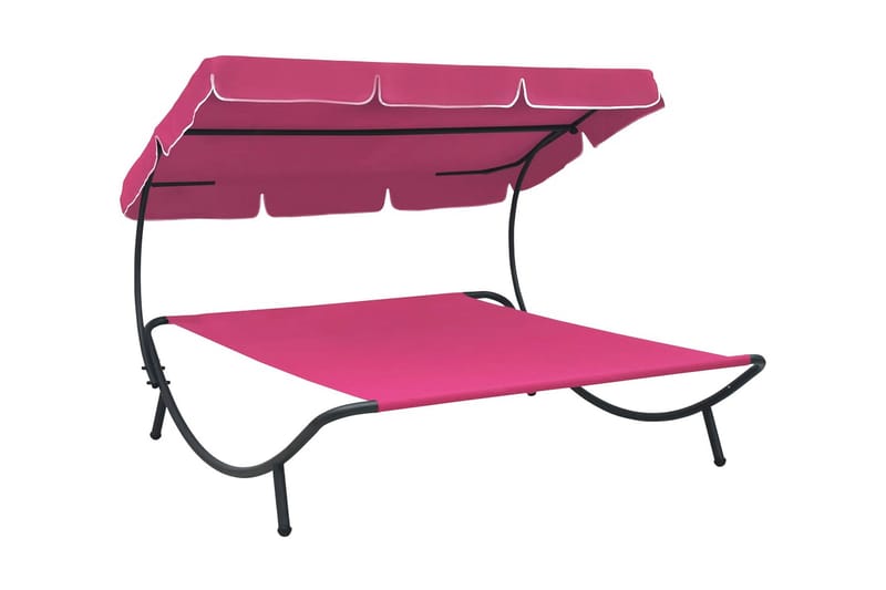 Solsäng med tak rosa - Rosa - Solsängar & solvagnar