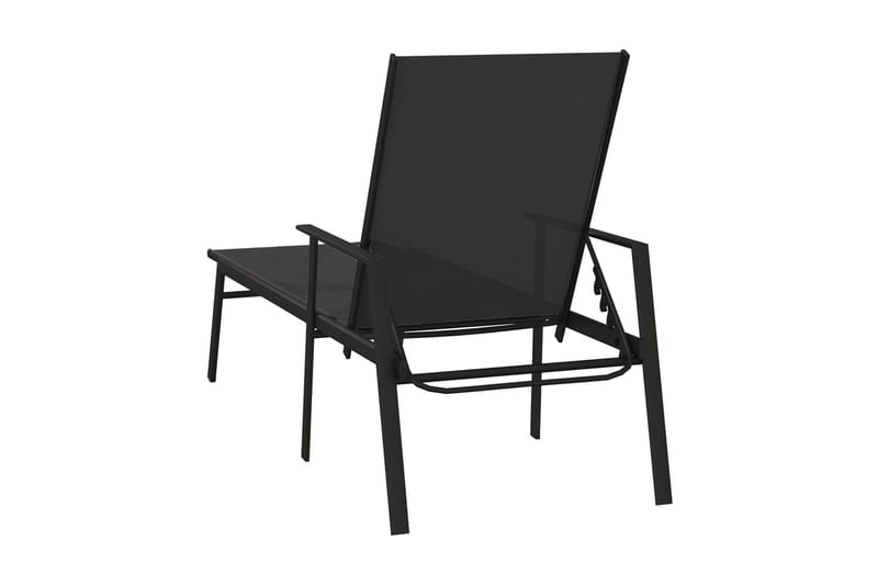 Solsäng stål och textilentyg svart - Svart - Utemöbler - Utestolar & fåtöljer - Solsängar & solvagnar