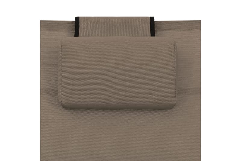 Solsäng textilen och aluminium taupe - Brun - Utemöbler - Utestolar & fåtöljer - Solsängar & solvagnar