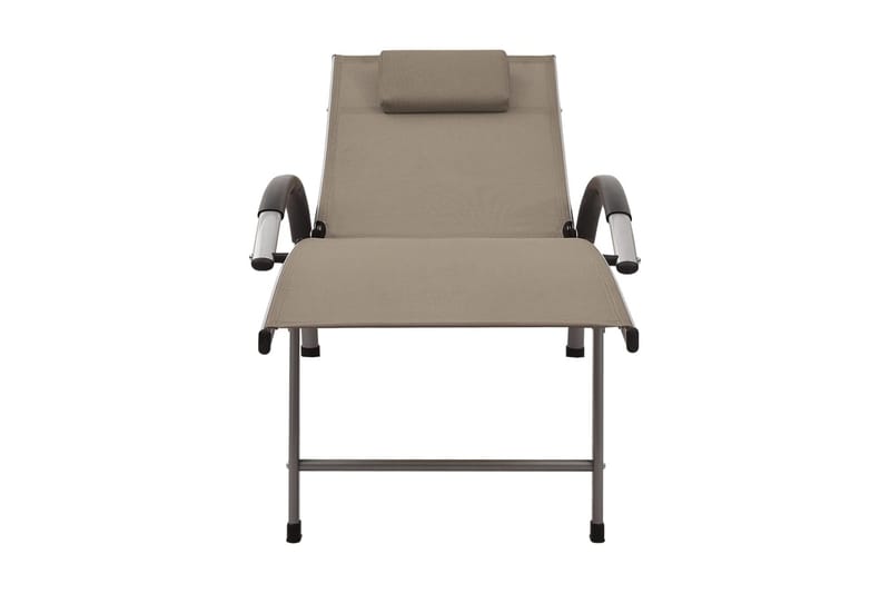 Solsäng textilen och aluminium taupe - Brun - Utemöbler - Utestolar & fåtöljer - Solsängar & solvagnar