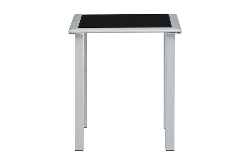 Solsängar 2 st med bord aluminium svart - Svart - Utemöbler - Utestolar & fåtöljer - Solsängar & solvagnar