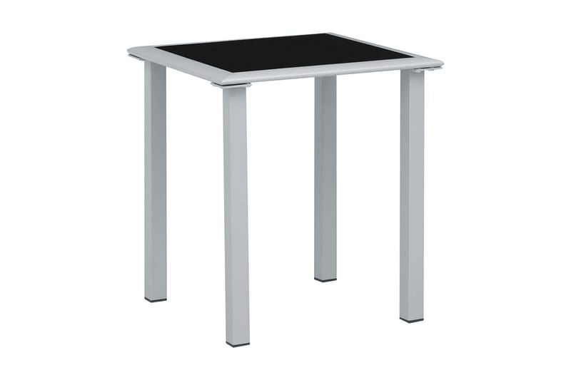 Solsängar 2 st med bord aluminium svart - Svart - Utemöbler - Utestolar & fåtöljer - Solsängar & solvagnar
