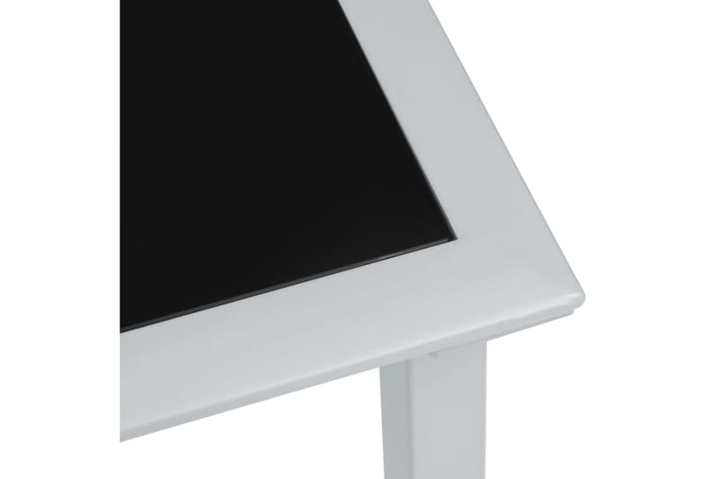 Solsängar 2 st med bord aluminium svart - Svart - Utemöbler - Utestolar & fåtöljer - Solsängar & solvagnar
