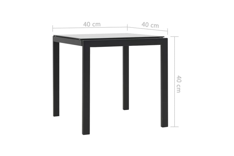 Solsängar 2 st med bord konstrotting och textilene svart - Flerfärgad - Solsängar & solvagnar