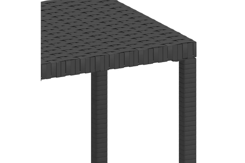 Solsängar 2 st med bord konstrotting svart - Svart - Utemöbler - Utestolar & fåtöljer - Solsängar & solvagnar