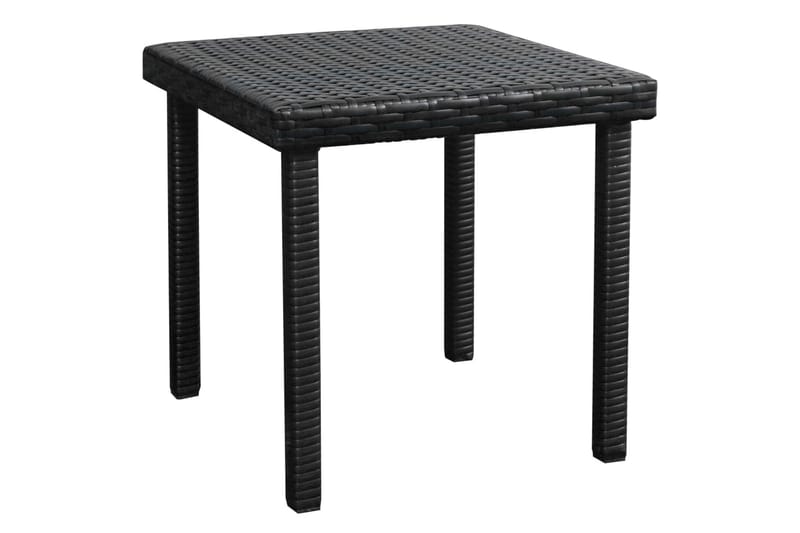 Solsängar 2 st med bord konstrotting svart - Svart - Utemöbler - Utestolar & fåtöljer - Solsängar & solvagnar