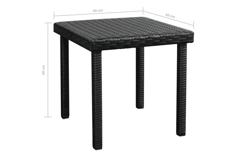 Solsängar 2 st med bord konstrotting svart - Svart - Utemöbler - Utestolar & fåtöljer - Solsängar & solvagnar