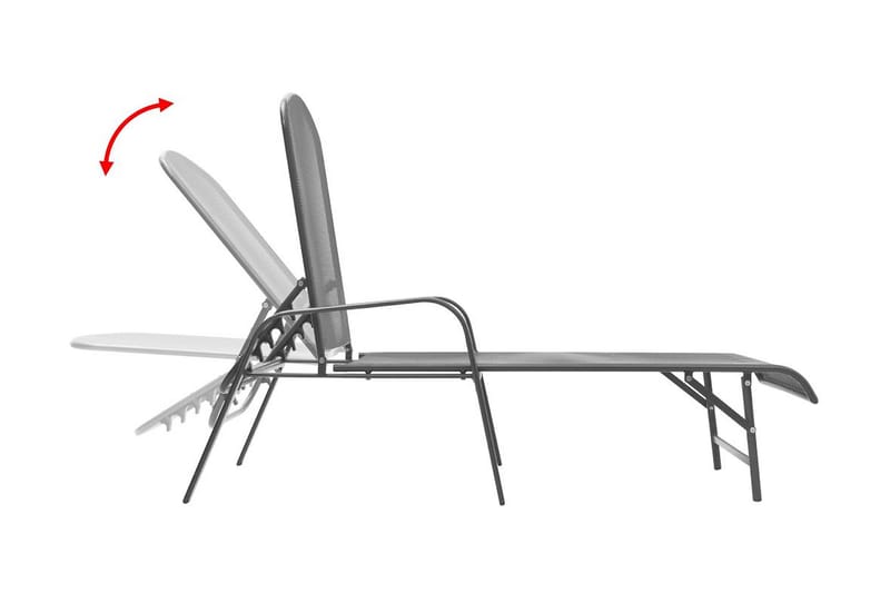 Solsängar 2 st med bord stål antracit - Grå - Solsängar & solvagnar