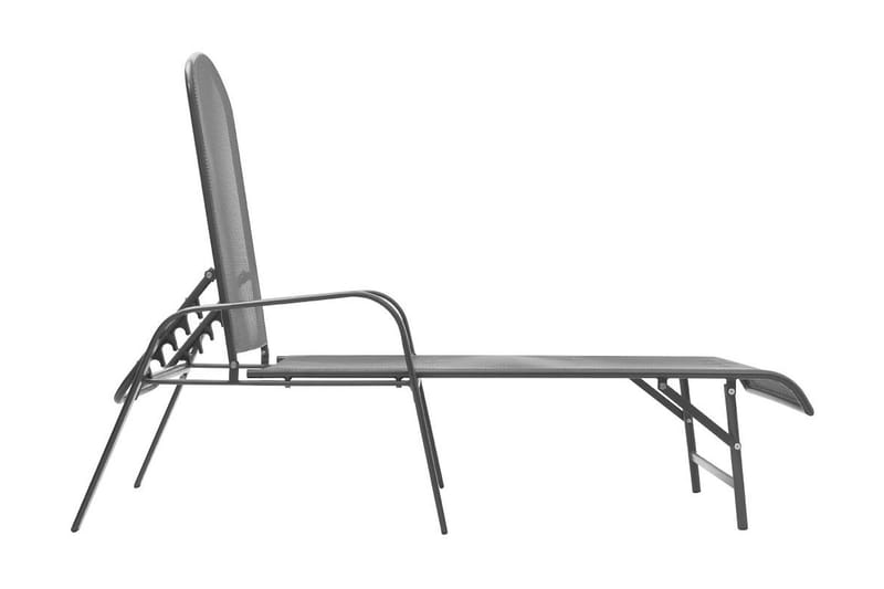 Solsängar 2 st med bord stål antracit - Grå - Solsängar & solvagnar