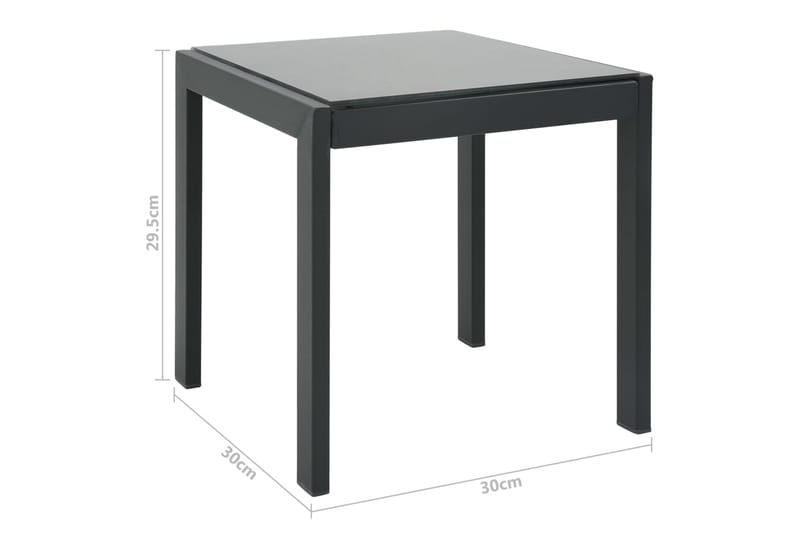 Solsängar 2 st med bord textilene och stål - Grå - Utemöbler - Utestolar & fåtöljer - Solsängar & solvagnar