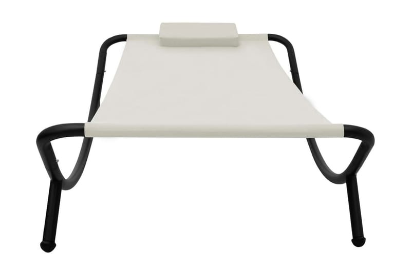 Trädgårdssäng gräddvit 200x90 cm stål - Vit - Utemöbler - Utestolar & fåtöljer - Solsängar & solvagnar