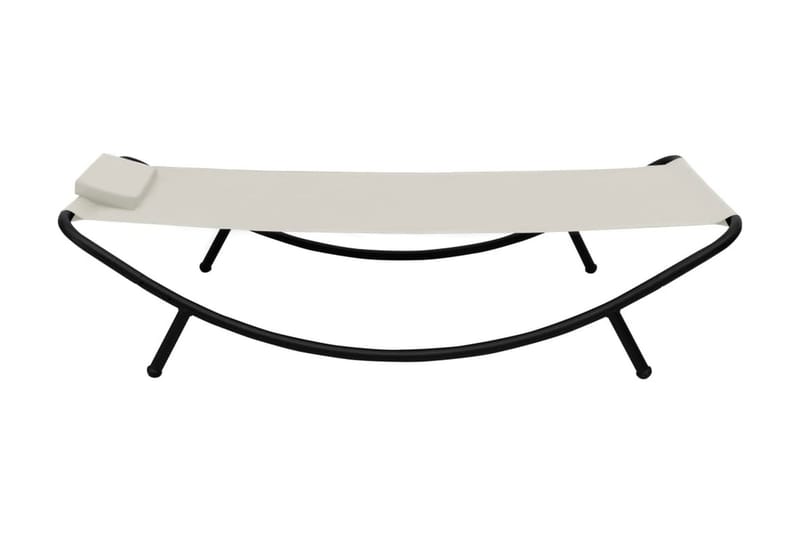 Trädgårdssäng gräddvit 200x90 cm stål - Vit - Utemöbler - Utestolar & fåtöljer - Solsängar & solvagnar