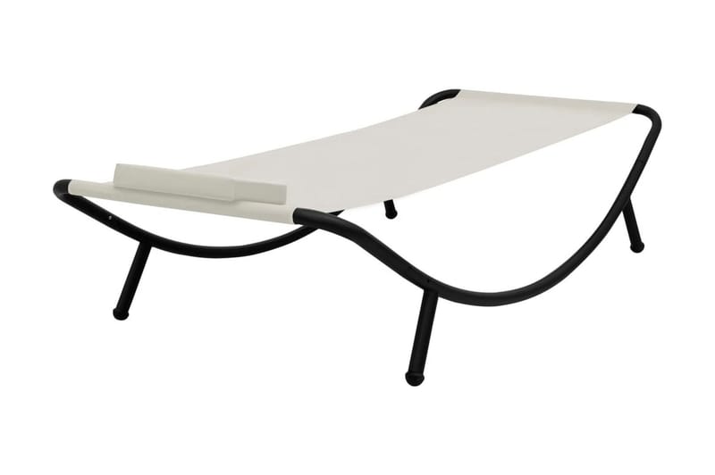 Trädgårdssäng gräddvit 200x90 cm stål - Vit - Utemöbler - Utestolar & fåtöljer - Solsängar & solvagnar