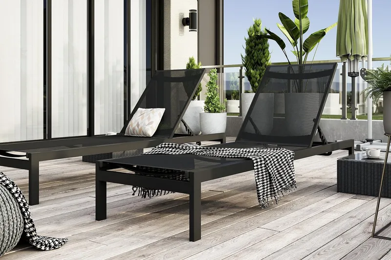 Tunis Solsäng - Svart - Utemöbler - Utestolar & fåtöljer - Solsängar & solvagnar