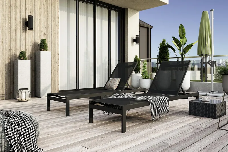 Tunis Solsäng - Svart - Utemöbler - Utestolar & fåtöljer - Solsängar & solvagnar