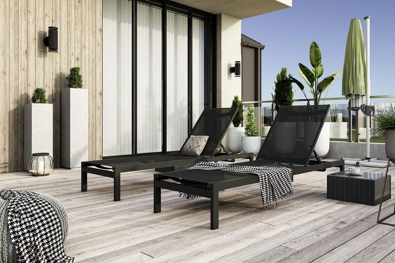 Tunis Solsäng - Svart - Utemöbler - Utestolar & fåtöljer - Solsängar & solvagnar