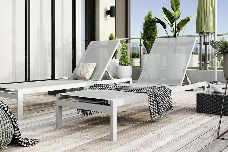 Tunis Solsäng - Vit - Utemöbler - Utestolar & fåtöljer - Solsängar & solvagnar