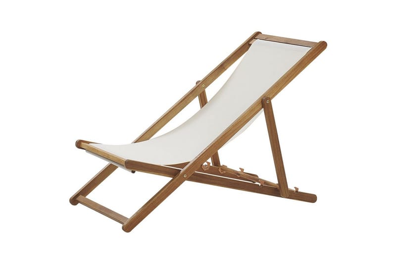 Solstol 2 ersättningstyger Anzio - Ljus trä, vit, flerfärgad - Utemöbler - Utestolar & fåtöljer - Solstol