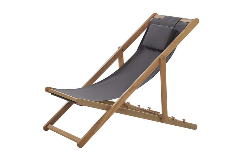 Solstol 2 ersättningstyger Avellino - Grå, ljust trä, flerfärgad - Utemöbler - Utestolar & fåtöljer - Solstol