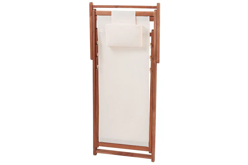 Solstol 2 ersättningstyger Avellino - Vit, mörkt trä, flerfärgad - Utemöbler - Utestolar & fåtöljer - Solstol