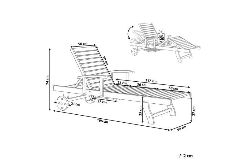 Solstol Amantea - Utemöbler - Utestolar & fåtöljer - Solsängar & solvagnar