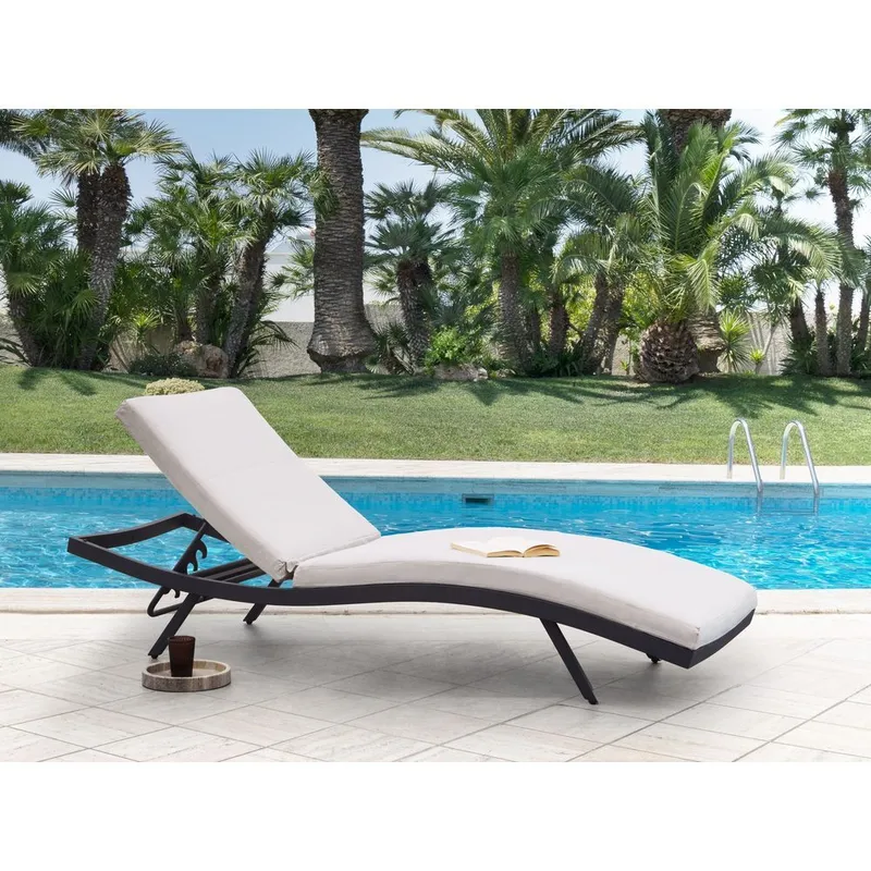 Solstol Amelia - Beige, svart - Utemöbler - Utestolar & fåtöljer - Solstol