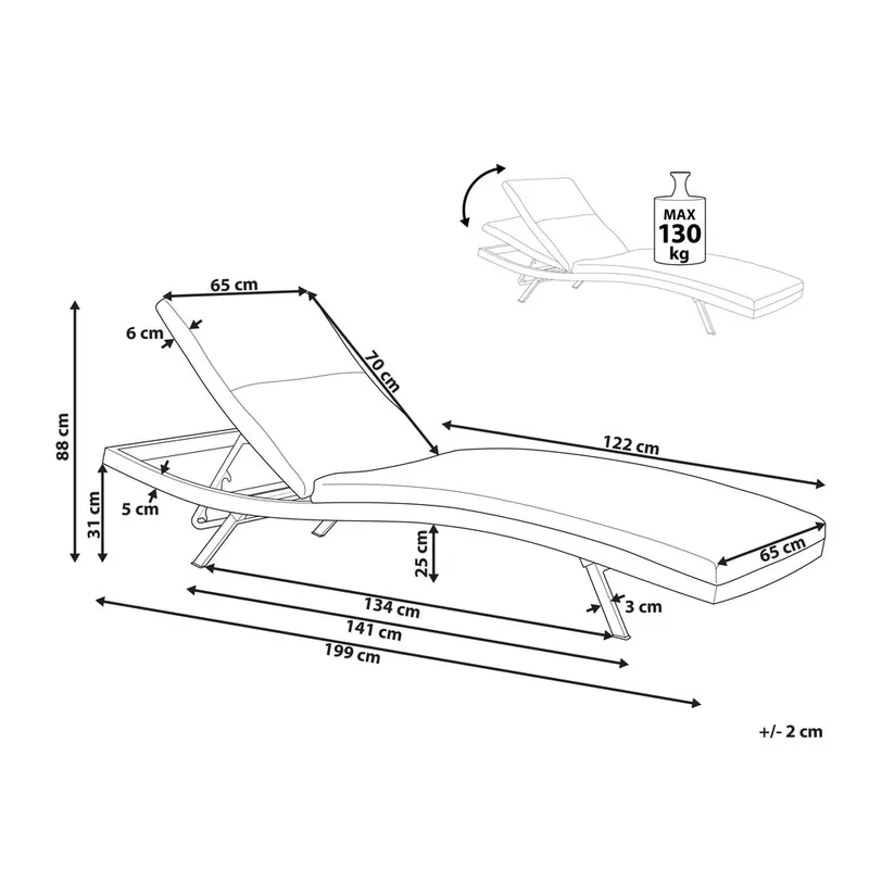Solstol Amelia - Grå - Utemöbler - Utestolar & fåtöljer - Solstol