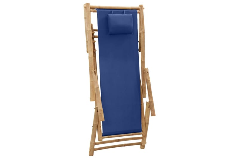 Solstol bambu och kanvas marinblå - Blå - Solstol