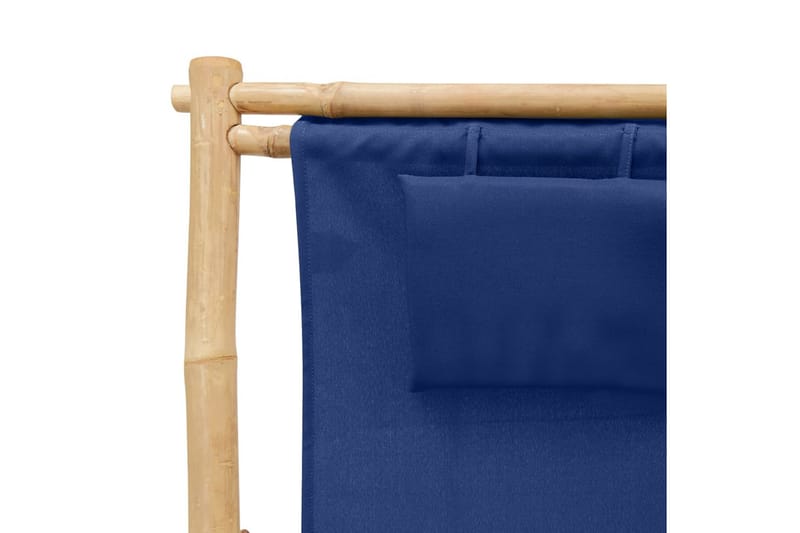 Solstol bambu och kanvas marinblå - Blå - Solstol